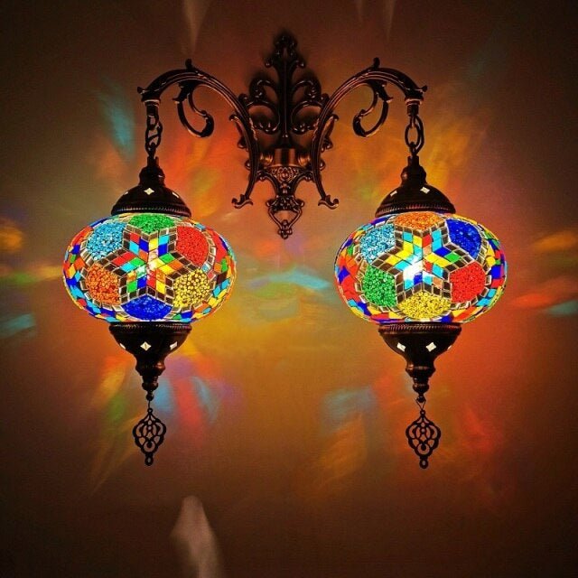 Applique murale double verre ethnique - Décoration Oriental