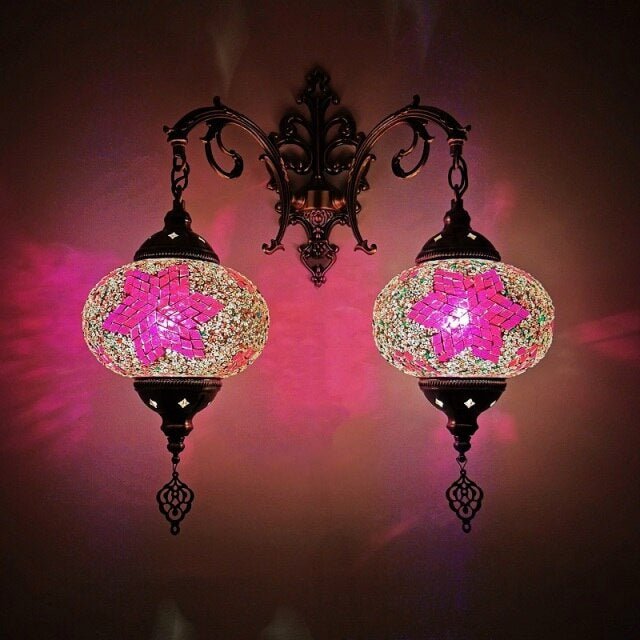 applique murale verre rose - Décoration Oriental