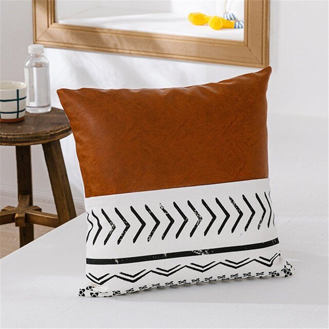 coussin cuir blanc - Décoration Oriental