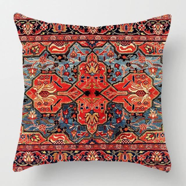 Housse de coussin perse rouge et bleue - Décoration Oriental