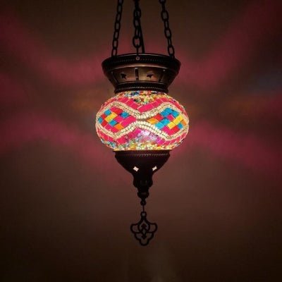 lustre ethnique en verre - Décoration Oriental