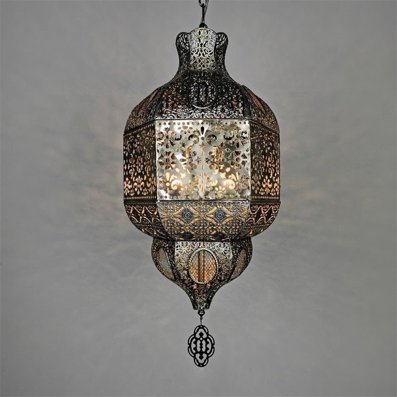 lustre fer forgé noir - Décoration Oriental