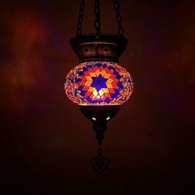 Lustre oriental en verre multicolore - Décoration Oriental