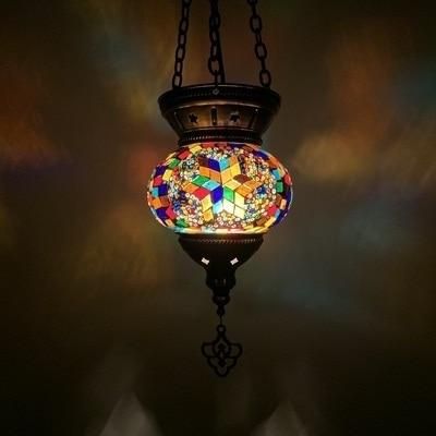 Lustre verre multicolore fait main - Décoration Oriental