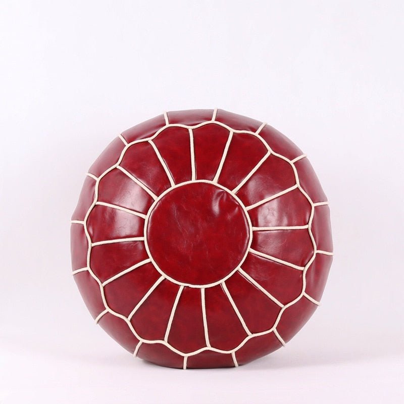 Pouf cuir rouge - Décoration Oriental