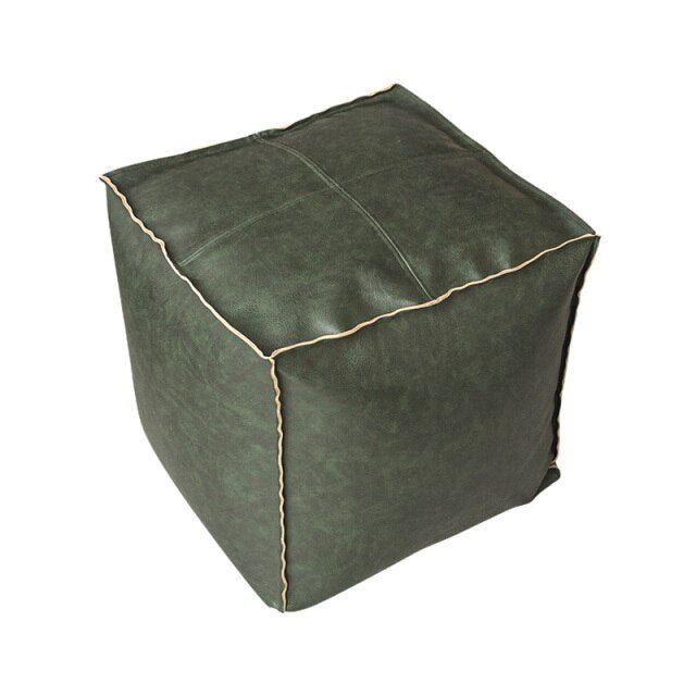 Pouf cuir vert - Décoration Oriental