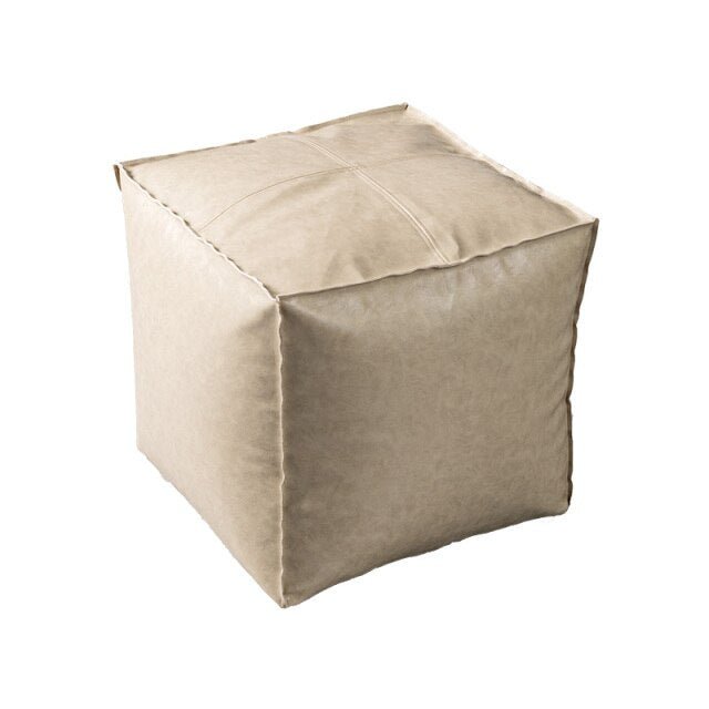 pouf en cuir blanc - Décoration Oriental