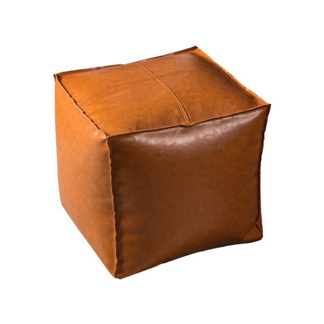 pouf ottoman en cuir brun - Décoration Oriental