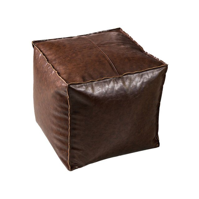 pouf ottoman en cuir marron - Décoration Oriental