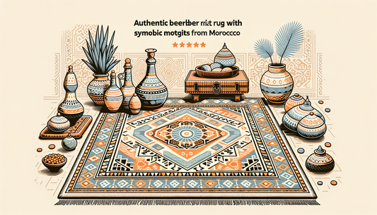 Image d'illustration pour l'article : Tapis berbère authentique aux motifs symboliques venus du Maroc