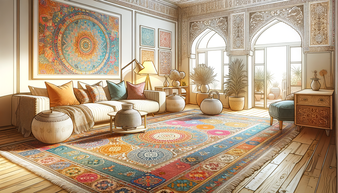 Image d'illustration pour l'article : Tapis berbère traditionnel aux couleurs vives pour sublimer votre intérieur