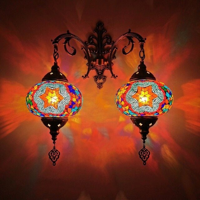 Applique murale double verre marocaine - Décoration Oriental
