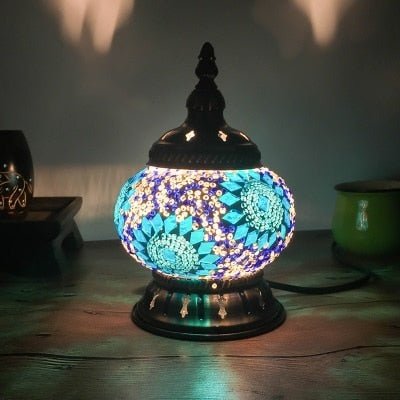 Lampe en verre bleu - Décoration Oriental