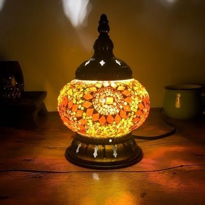 Lampe en verre orange - Décoration Oriental