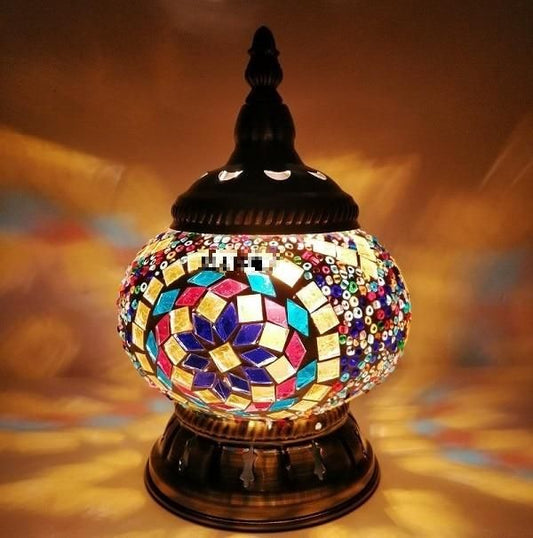 Lampe de table en mosaïque de verre turque faite à la main - Style