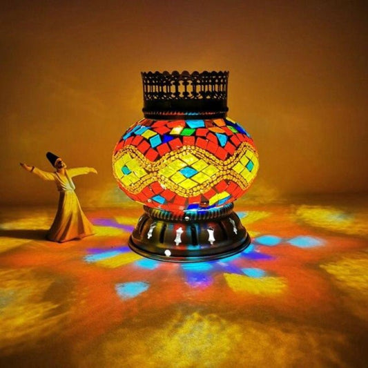 Lampe de table orientale multicolore mosaïque, Lara
