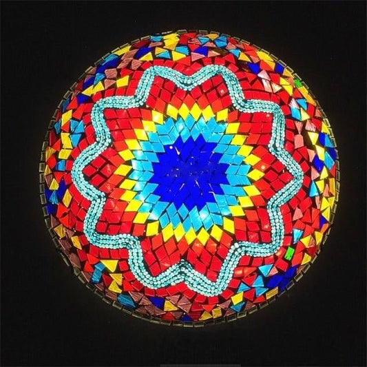 Plafonnier en verre multicolore - Décoration Oriental