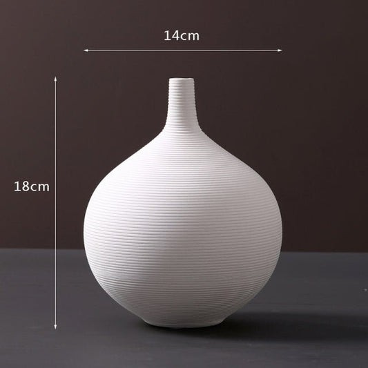 vase blanc rond - Décoration Oriental